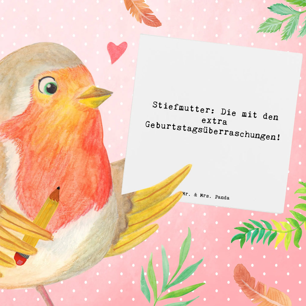 Deluxe Karte Spruch Stiefmutter Überraschungen Klappkarte, Grußkarte, Glückwunschkarte, Geburtstagskarte, Hochzeitskarte, Hochwertige Grußkarte, Karte, Einladungskarte, Hochwertige Klappkarte, Familie, Vatertag, Muttertag, Bruder, Schwester, Mama, Papa, Oma, Opa