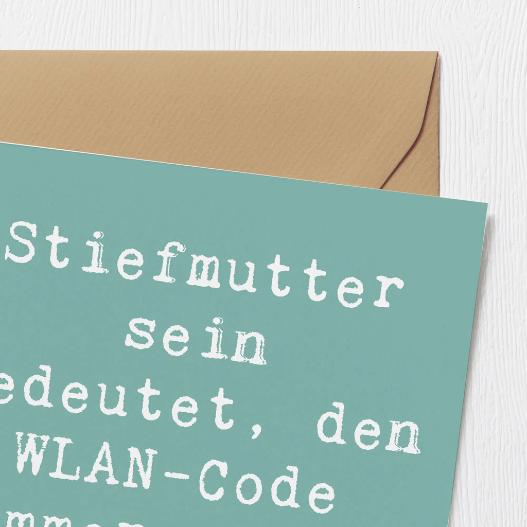 Deluxe Karte Spruch Stiefmutter Heldin Einladungskarte, Klappkarte, Karte, Hochwertige Grußkarte, Hochzeitskarte, Grußkarte, Glückwunschkarte, Hochwertige Klappkarte, Geburtstagskarte, Familie, Vatertag, Muttertag, Bruder, Schwester, Mama, Papa, Oma, Opa
