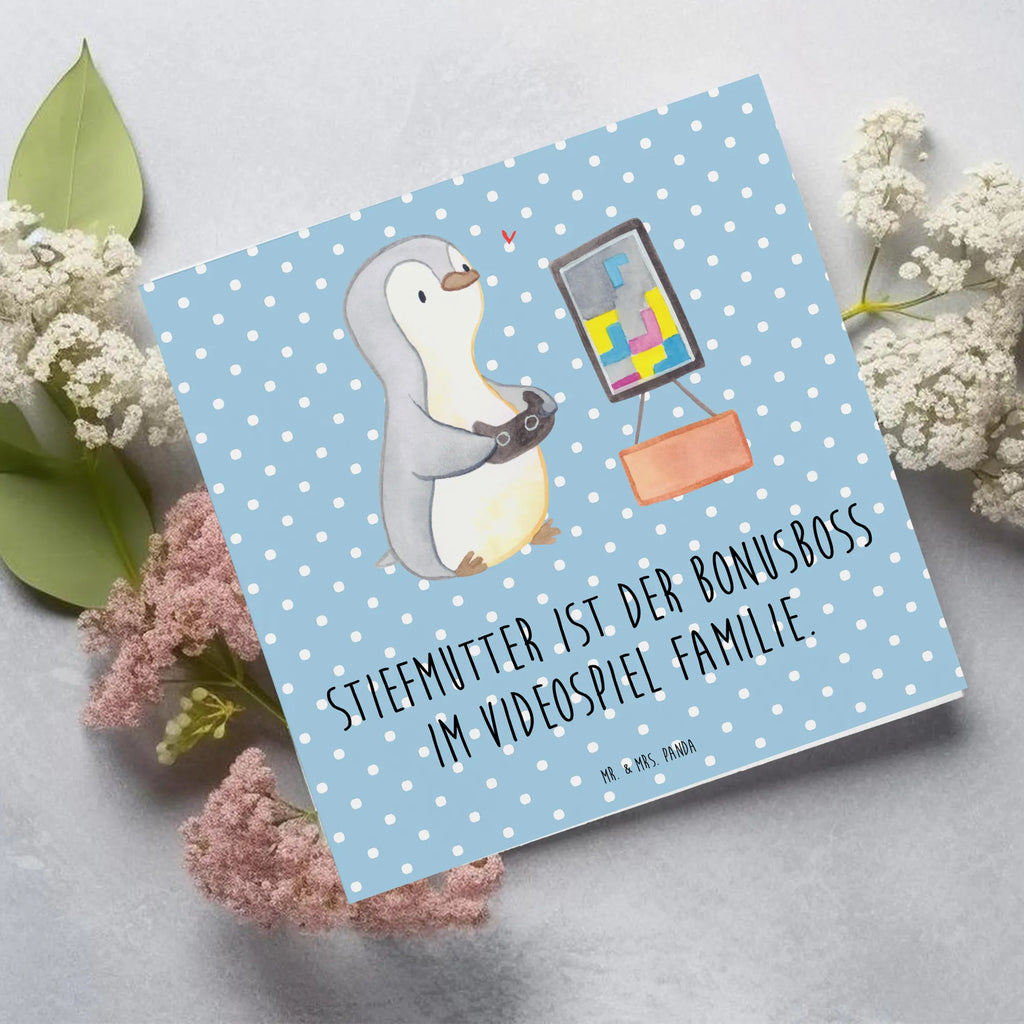 Deluxe Karte Stiefmutter Bonusboss Hochwertige Grußkarte, Karte, Hochzeitskarte, Glückwunschkarte, Grußkarte, Hochwertige Klappkarte, Klappkarte, Geburtstagskarte, Einladungskarte, Familie, Vatertag, Muttertag, Bruder, Schwester, Mama, Papa, Oma, Opa