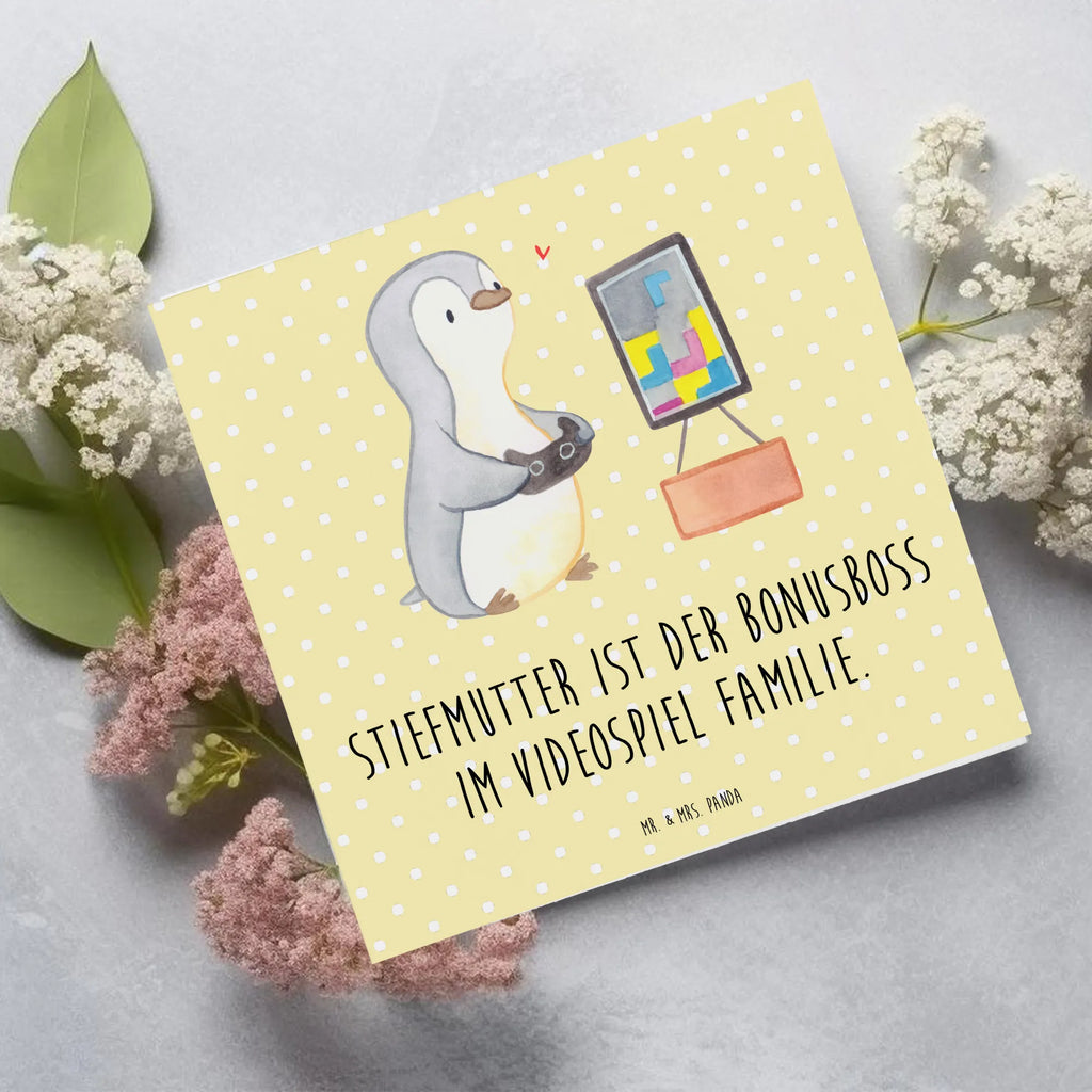 Deluxe Karte Stiefmutter Bonusboss Hochwertige Grußkarte, Karte, Hochzeitskarte, Glückwunschkarte, Grußkarte, Hochwertige Klappkarte, Klappkarte, Geburtstagskarte, Einladungskarte, Familie, Vatertag, Muttertag, Bruder, Schwester, Mama, Papa, Oma, Opa