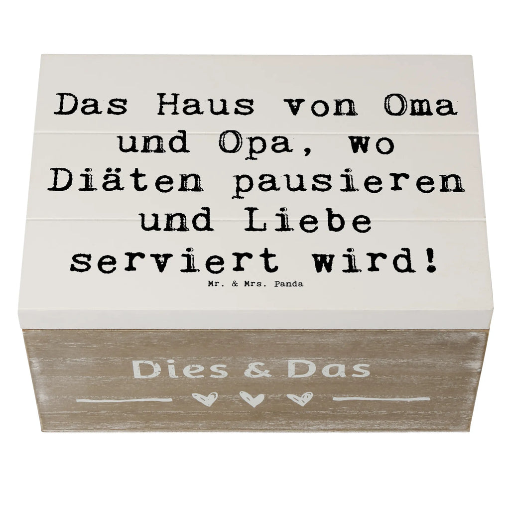 Wooden chest Saying Das Haus von Oma und Opa, wo Diäten pausieren und Liebe serviert wird! Kiste, Truhe, Erinnerungskiste, Schatulle, Dekokiste, Holzkiste, XXL, Geschenkbox, Geschenkdose, Aufbewahrungsbox, Erinnerungsbox, Schatzkiste, Familie, Vatertag, Muttertag, Bruder, Schwester, Mama, Papa, Oma, Opa