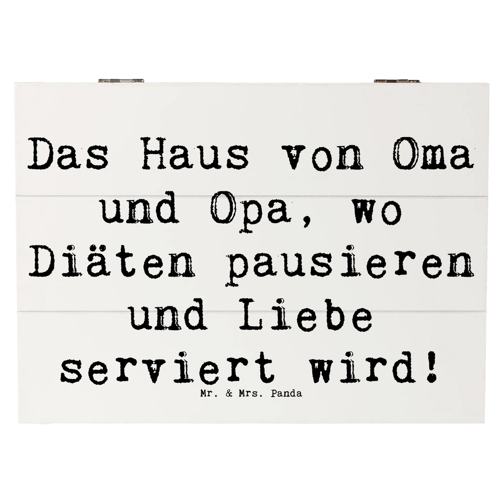 Wooden chest Saying Das Haus von Oma und Opa, wo Diäten pausieren und Liebe serviert wird! Kiste, Truhe, Erinnerungskiste, Schatulle, Dekokiste, Holzkiste, XXL, Geschenkbox, Geschenkdose, Aufbewahrungsbox, Erinnerungsbox, Schatzkiste, Familie, Vatertag, Muttertag, Bruder, Schwester, Mama, Papa, Oma, Opa