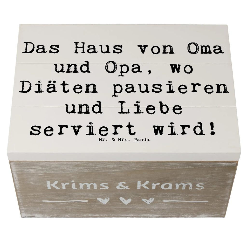 Wooden chest Saying Das Haus von Oma und Opa, wo Diäten pausieren und Liebe serviert wird! Kiste, Truhe, Erinnerungskiste, Schatulle, Dekokiste, Holzkiste, XXL, Geschenkbox, Geschenkdose, Aufbewahrungsbox, Erinnerungsbox, Schatzkiste, Familie, Vatertag, Muttertag, Bruder, Schwester, Mama, Papa, Oma, Opa