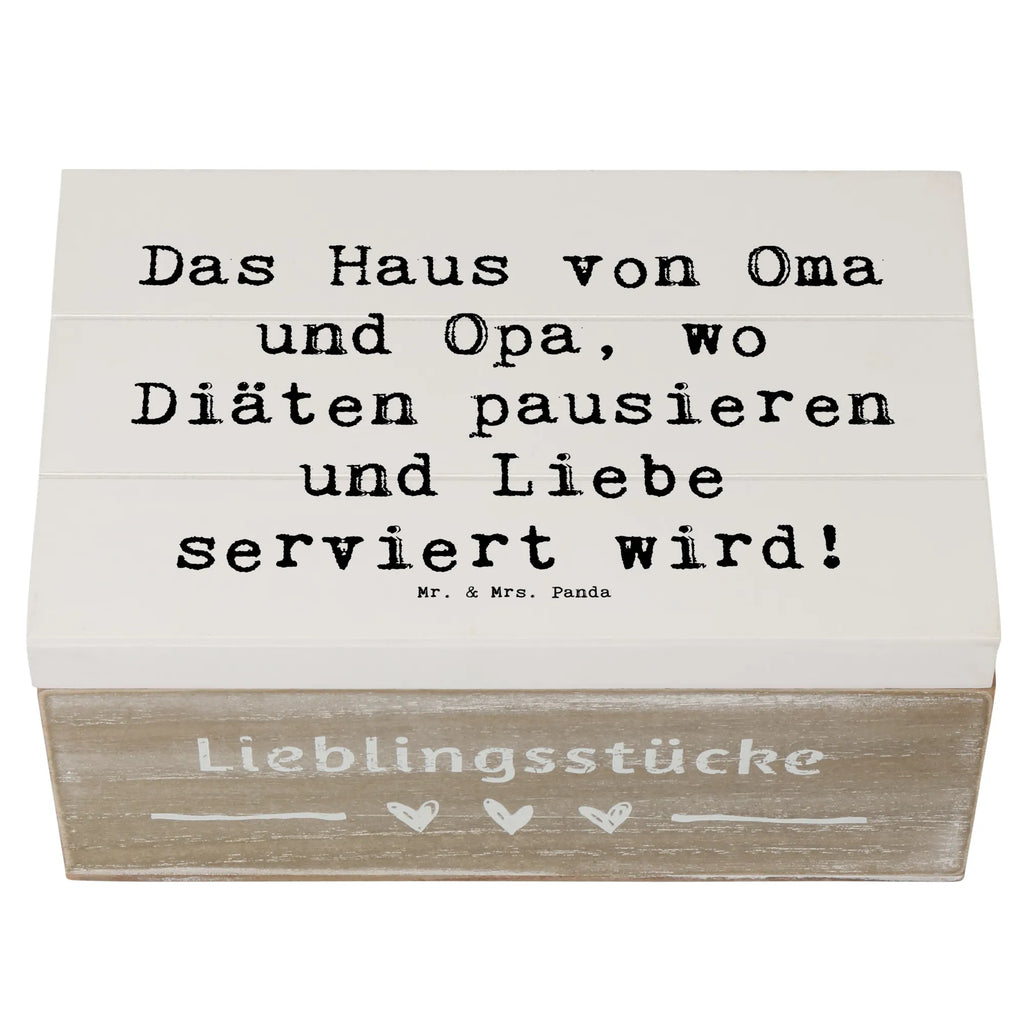 Wooden chest Saying Das Haus von Oma und Opa, wo Diäten pausieren und Liebe serviert wird! Kiste, Truhe, Erinnerungskiste, Schatulle, Dekokiste, Holzkiste, XXL, Geschenkbox, Geschenkdose, Aufbewahrungsbox, Erinnerungsbox, Schatzkiste, Familie, Vatertag, Muttertag, Bruder, Schwester, Mama, Papa, Oma, Opa