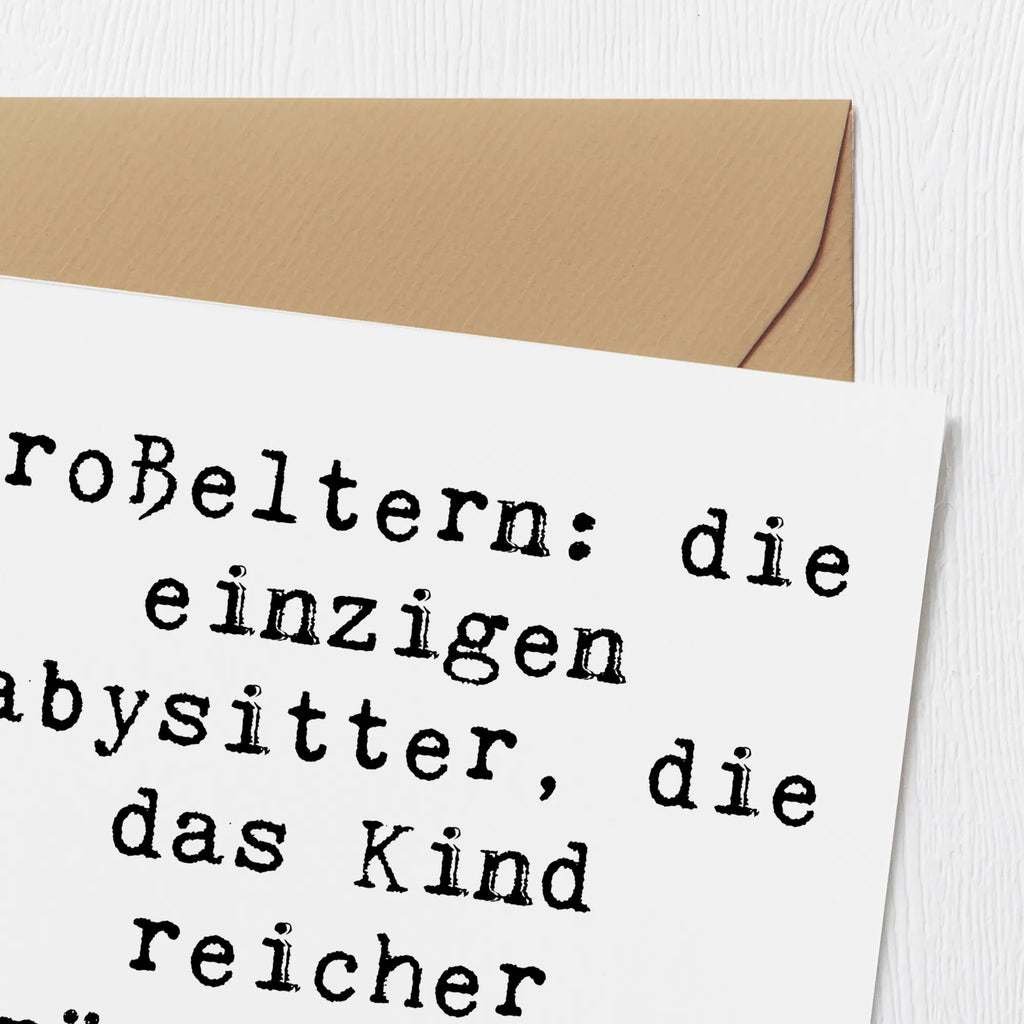 Deluxe Card Saying Großeltern: die einzigen Babysitter, die das Kind reicher zurückgeben als sie es bekamen. Hochwertige Klappkarte, Geburtstagskarte, Hochzeitskarte, Hochwertige Grußkarte, Klappkarte, Karte, Glückwunschkarte, Einladungskarte, Grußkarte, Familie, Vatertag, Muttertag, Bruder, Schwester, Mama, Papa, Oma, Opa