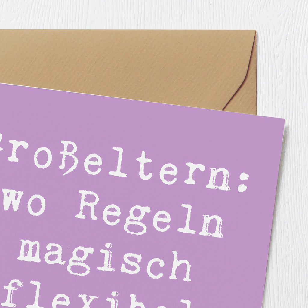 Deluxe Card Saying Großeltern: wo Regeln magisch flexibel werden! Hochzeitskarte, Glückwunschkarte, Geburtstagskarte, Karte, Klappkarte, Hochwertige Grußkarte, Hochwertige Klappkarte, Einladungskarte, Grußkarte, Familie, Vatertag, Muttertag, Bruder, Schwester, Mama, Papa, Oma, Opa