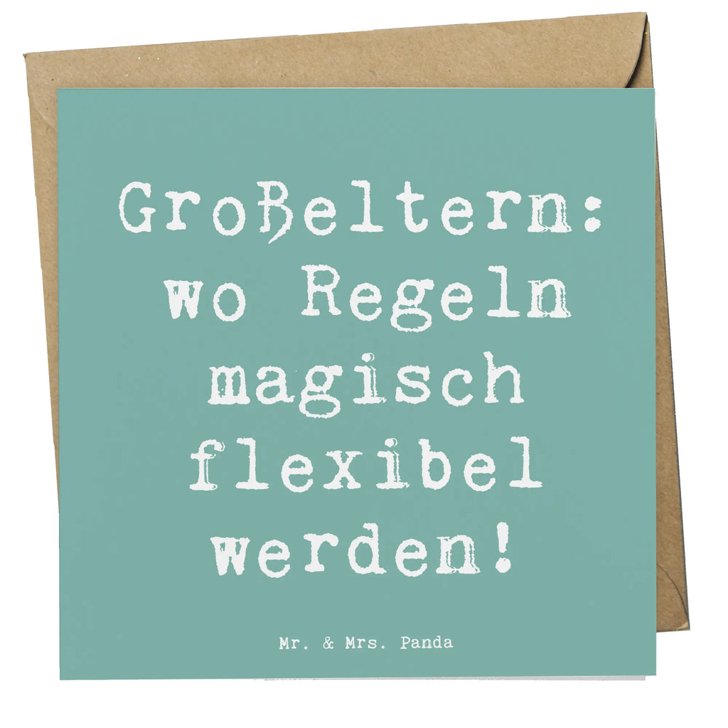 Deluxe Card Saying Großeltern: wo Regeln magisch flexibel werden! Hochzeitskarte, Glückwunschkarte, Geburtstagskarte, Karte, Klappkarte, Hochwertige Grußkarte, Hochwertige Klappkarte, Einladungskarte, Grußkarte, Familie, Vatertag, Muttertag, Bruder, Schwester, Mama, Papa, Oma, Opa