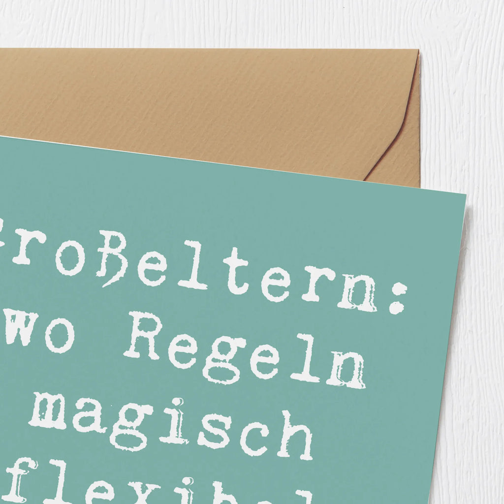 Deluxe Card Saying Großeltern: wo Regeln magisch flexibel werden! Hochzeitskarte, Glückwunschkarte, Geburtstagskarte, Karte, Klappkarte, Hochwertige Grußkarte, Hochwertige Klappkarte, Einladungskarte, Grußkarte, Familie, Vatertag, Muttertag, Bruder, Schwester, Mama, Papa, Oma, Opa