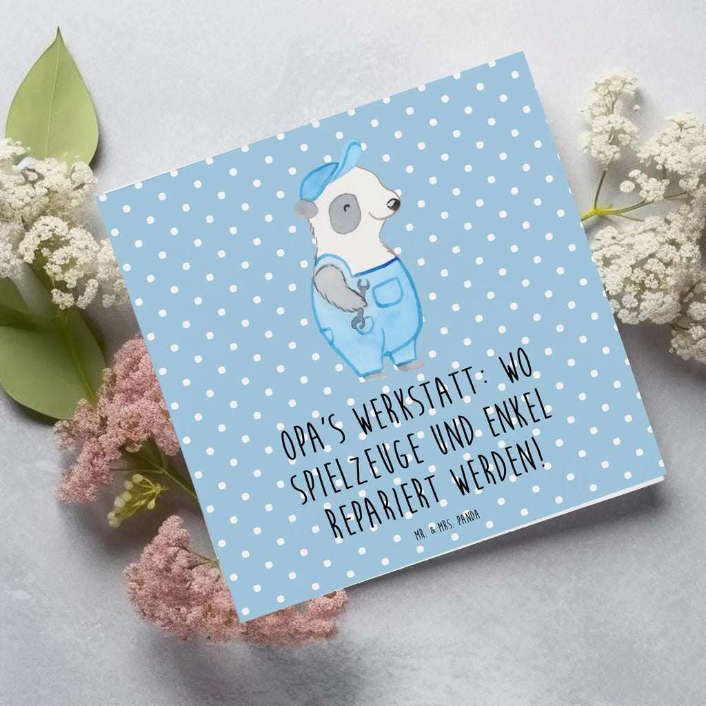 Deluxe Card Opa's Werkstatt: wo Spielzeuge und Enkel repariert werden! Hochzeitskarte, Grußkarte, Hochwertige Klappkarte, Hochwertige Grußkarte, Karte, Klappkarte, Geburtstagskarte, Glückwunschkarte, Einladungskarte, Familie, Vatertag, Muttertag, Bruder, Schwester, Mama, Papa, Oma, Opa