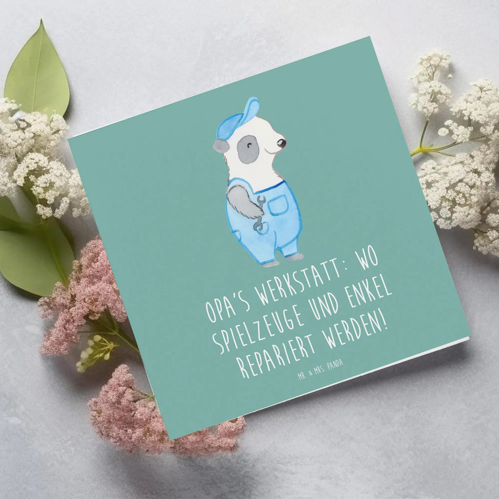 Deluxe Card Opa's Werkstatt: wo Spielzeuge und Enkel repariert werden! Hochzeitskarte, Grußkarte, Hochwertige Klappkarte, Hochwertige Grußkarte, Karte, Klappkarte, Geburtstagskarte, Glückwunschkarte, Einladungskarte, Familie, Vatertag, Muttertag, Bruder, Schwester, Mama, Papa, Oma, Opa