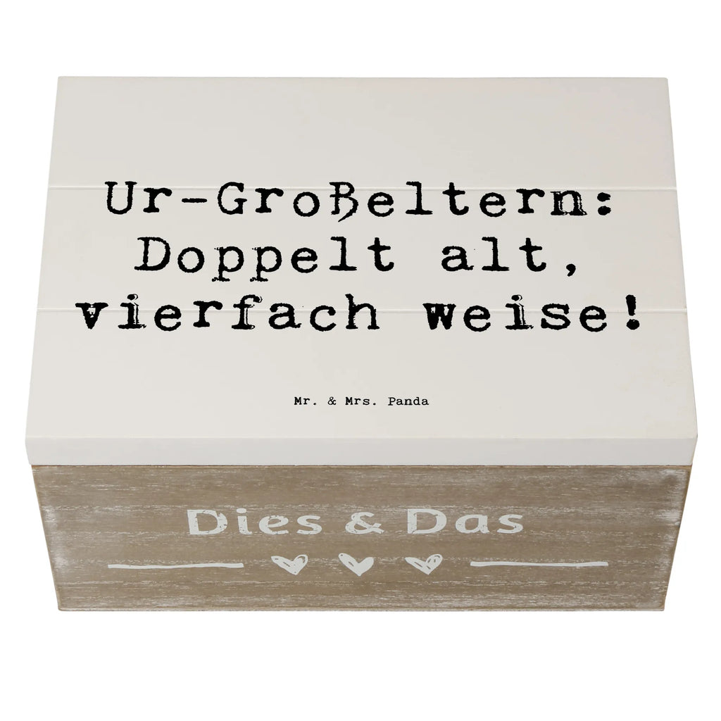 Wooden chest Saying Ur-Großeltern: Doppelt alt, vierfach weise! Dekokiste, Schatzkiste, Aufbewahrungsbox, Truhe, Kiste, XXL, Geschenkdose, Schatulle, Erinnerungsbox, Geschenkbox, Erinnerungskiste, Holzkiste, Familie, Vatertag, Muttertag, Bruder, Schwester, Mama, Papa, Oma, Opa
