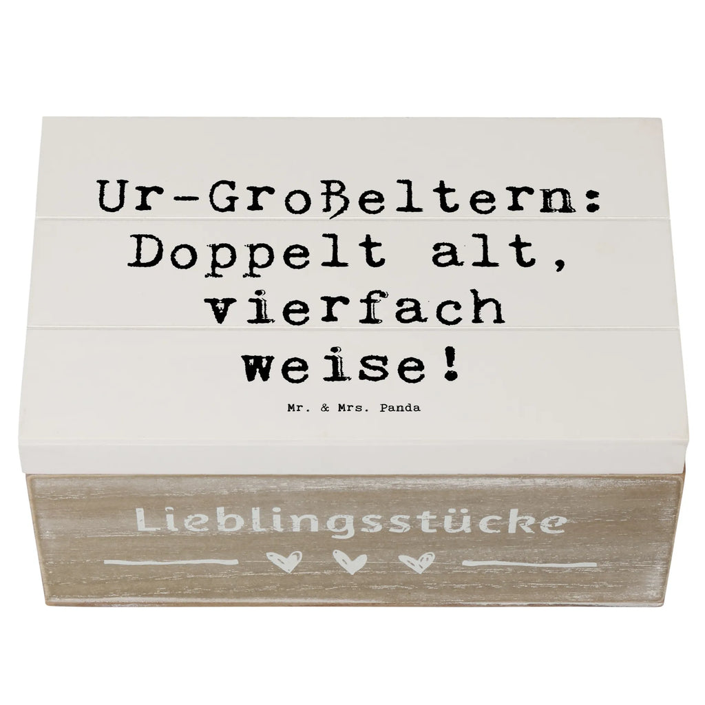 Wooden chest Saying Ur-Großeltern: Doppelt alt, vierfach weise! Dekokiste, Schatzkiste, Aufbewahrungsbox, Truhe, Kiste, XXL, Geschenkdose, Schatulle, Erinnerungsbox, Geschenkbox, Erinnerungskiste, Holzkiste, Familie, Vatertag, Muttertag, Bruder, Schwester, Mama, Papa, Oma, Opa