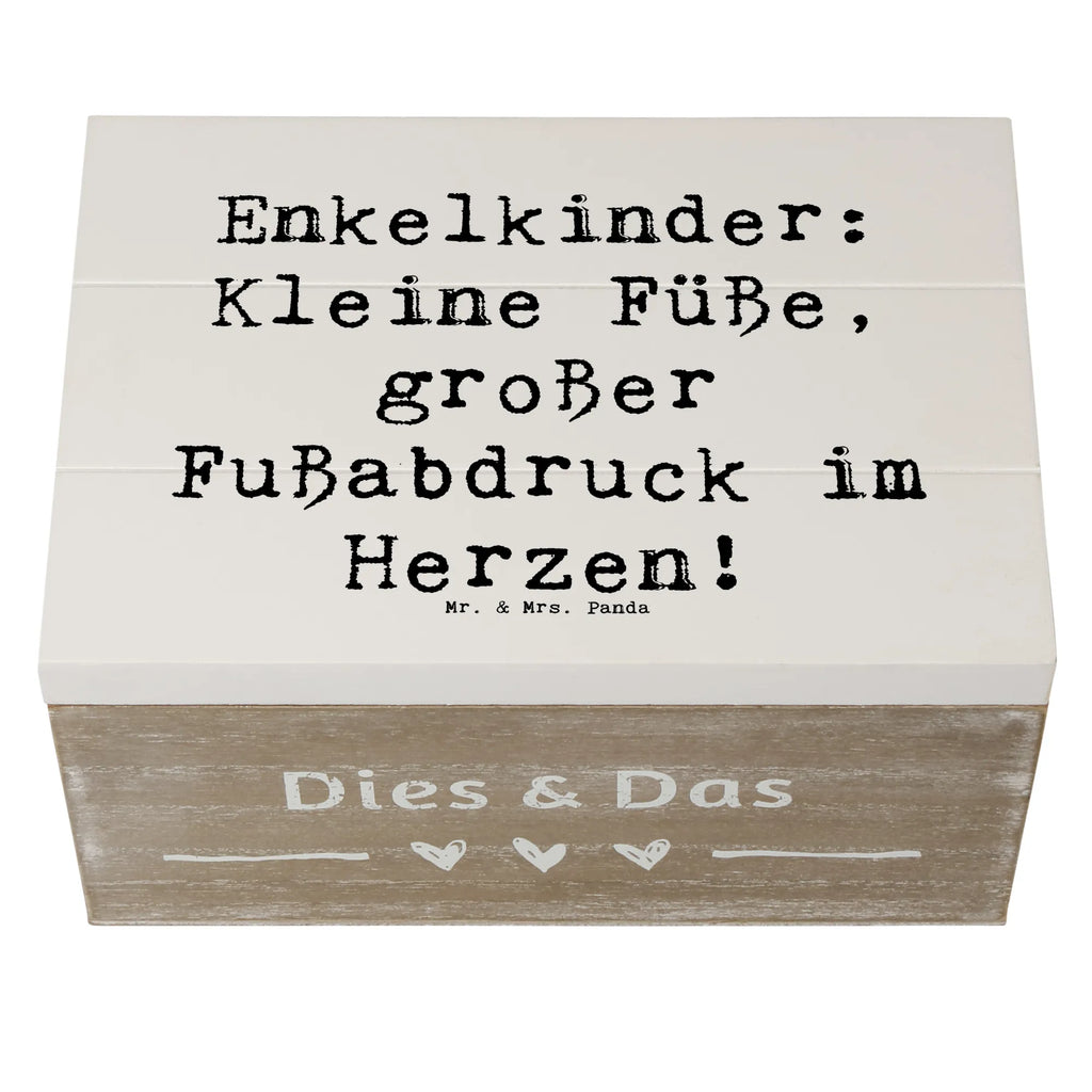 Holzkiste Spruch Enkelkinder Fußabdruck Dekokiste, Truhe, Erinnerungsbox, Geschenkbox, Kiste, Geschenkdose, Schatulle, Aufbewahrungsbox, XXL, Schatzkiste, Erinnerungskiste, Holzkiste, Familie, Vatertag, Muttertag, Bruder, Schwester, Mama, Papa, Oma, Opa
