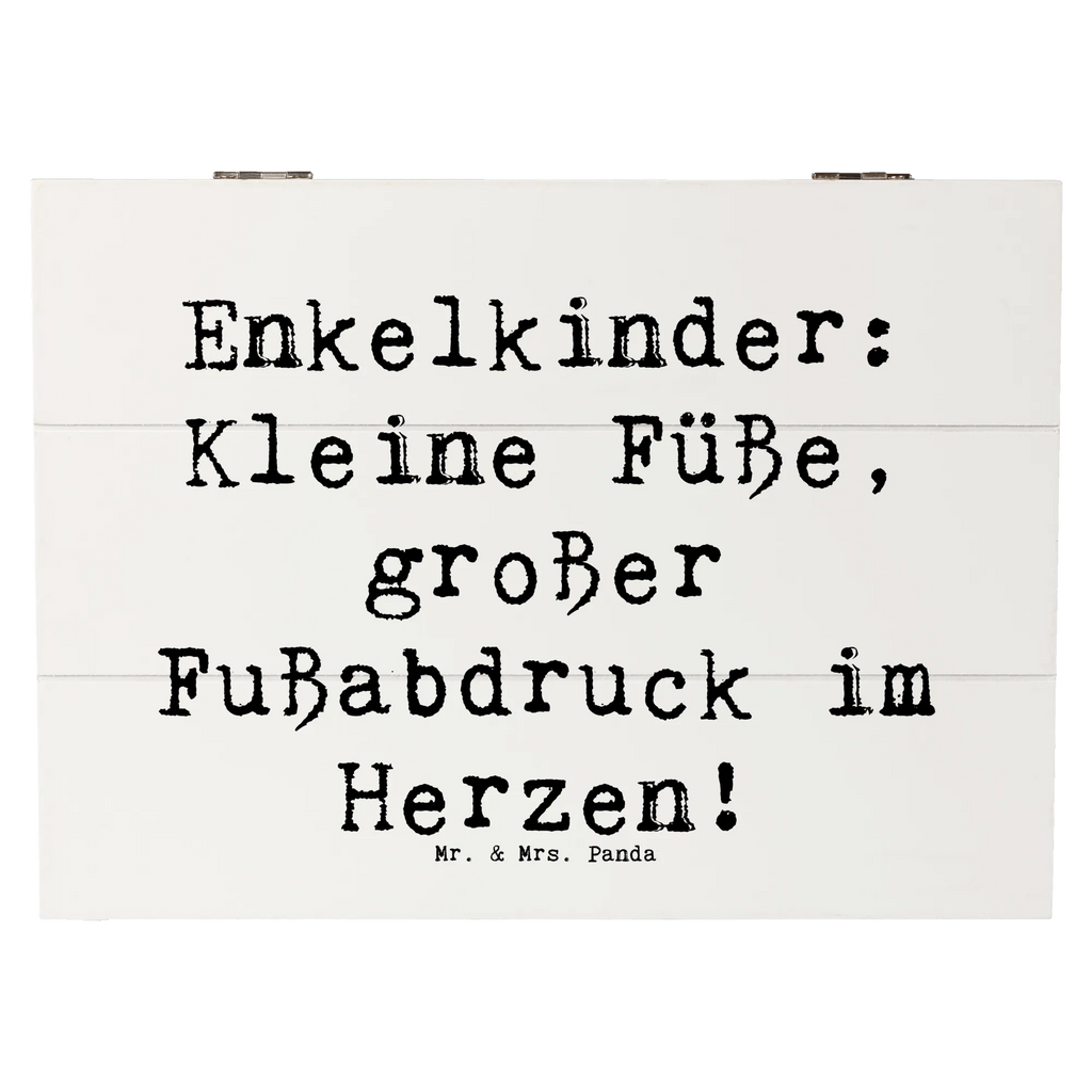 Holzkiste Spruch Enkelkinder Fußabdruck Dekokiste, Truhe, Erinnerungsbox, Geschenkbox, Kiste, Geschenkdose, Schatulle, Aufbewahrungsbox, XXL, Schatzkiste, Erinnerungskiste, Holzkiste, Familie, Vatertag, Muttertag, Bruder, Schwester, Mama, Papa, Oma, Opa