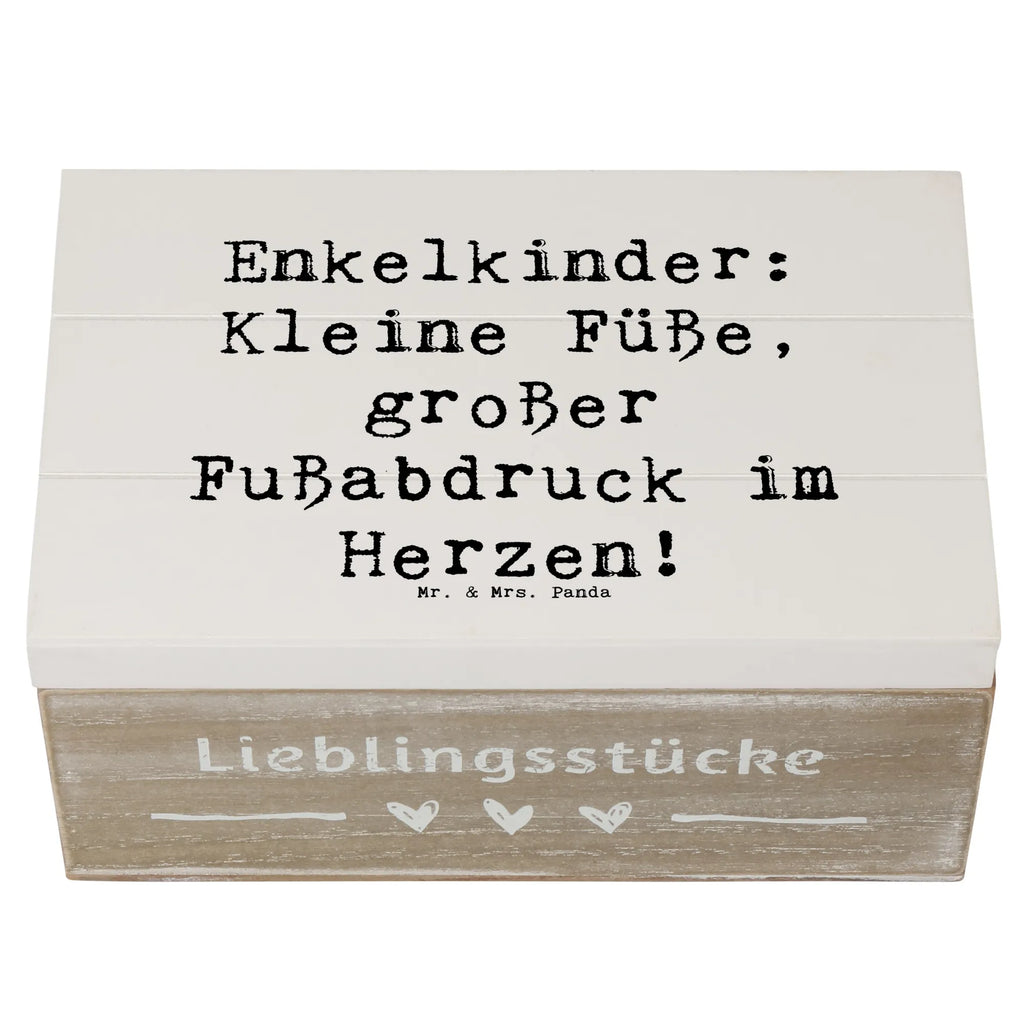 Holzkiste Spruch Enkelkinder Fußabdruck Dekokiste, Truhe, Erinnerungsbox, Geschenkbox, Kiste, Geschenkdose, Schatulle, Aufbewahrungsbox, XXL, Schatzkiste, Erinnerungskiste, Holzkiste, Familie, Vatertag, Muttertag, Bruder, Schwester, Mama, Papa, Oma, Opa