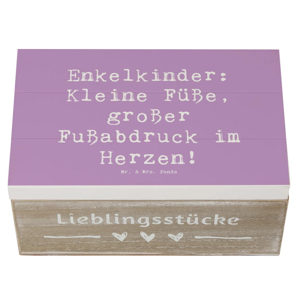 Holzkiste Spruch Enkelkinder Fußabdruck Dekokiste, Truhe, Erinnerungsbox, Geschenkbox, Kiste, Geschenkdose, Schatulle, Aufbewahrungsbox, XXL, Schatzkiste, Erinnerungskiste, Holzkiste, Familie, Vatertag, Muttertag, Bruder, Schwester, Mama, Papa, Oma, Opa
