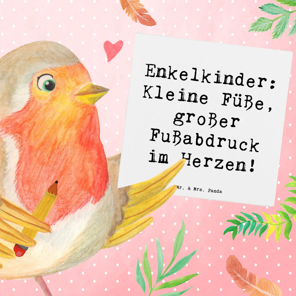 Deluxe Card Saying Enkelkinder: Kleine Füße, großer Fußabdruck im Herzen! Karte, Glückwunschkarte, Hochwertige Klappkarte, Klappkarte, Grußkarte, Geburtstagskarte, Hochzeitskarte, Hochwertige Grußkarte, Einladungskarte, Familie, Vatertag, Muttertag, Bruder, Schwester, Mama, Papa, Oma, Opa