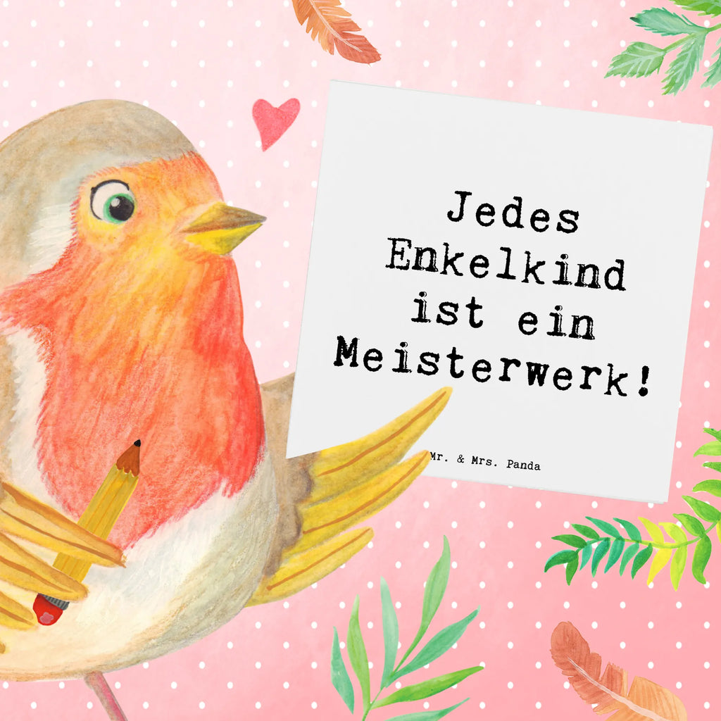 Deluxe Card Saying Jedes Enkelkind ist ein Meisterwerk! Geburtstagskarte, Klappkarte, Hochzeitskarte, Glückwunschkarte, Karte, Hochwertige Klappkarte, Einladungskarte, Grußkarte, Hochwertige Grußkarte, Familie, Vatertag, Muttertag, Bruder, Schwester, Mama, Papa, Oma, Opa
