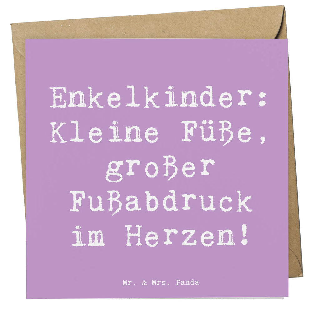 Deluxe Card Saying Enkelkinder: Kleine Füße, großer Fußabdruck im Herzen! Karte, Glückwunschkarte, Hochwertige Klappkarte, Klappkarte, Grußkarte, Geburtstagskarte, Hochzeitskarte, Hochwertige Grußkarte, Einladungskarte, Familie, Vatertag, Muttertag, Bruder, Schwester, Mama, Papa, Oma, Opa