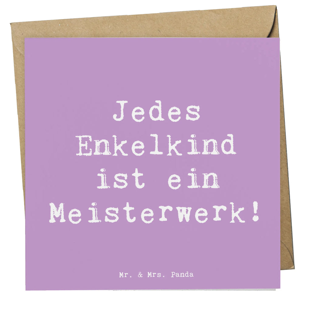 Deluxe Card Saying Jedes Enkelkind ist ein Meisterwerk! Geburtstagskarte, Klappkarte, Hochzeitskarte, Glückwunschkarte, Karte, Hochwertige Klappkarte, Einladungskarte, Grußkarte, Hochwertige Grußkarte, Familie, Vatertag, Muttertag, Bruder, Schwester, Mama, Papa, Oma, Opa