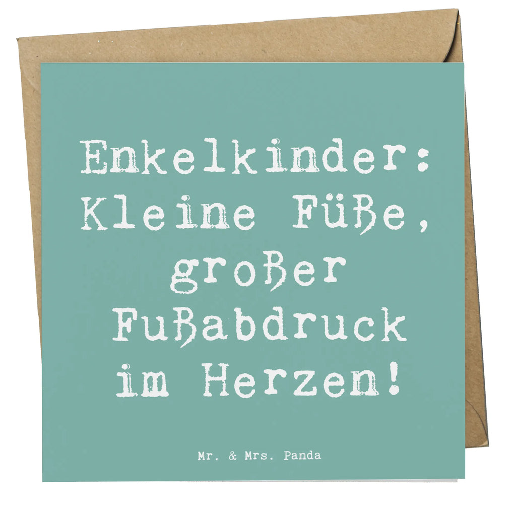 Deluxe Card Saying Enkelkinder: Kleine Füße, großer Fußabdruck im Herzen! Karte, Glückwunschkarte, Hochwertige Klappkarte, Klappkarte, Grußkarte, Geburtstagskarte, Hochzeitskarte, Hochwertige Grußkarte, Einladungskarte, Familie, Vatertag, Muttertag, Bruder, Schwester, Mama, Papa, Oma, Opa