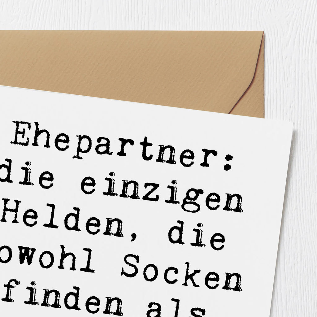 Deluxe Karte Spruch Ehepartner Helden Hochwertige Klappkarte, Glückwunschkarte, Hochwertige Grußkarte, Hochzeitskarte, Geburtstagskarte, Karte, Einladungskarte, Klappkarte, Grußkarte, Familie, Vatertag, Muttertag, Bruder, Schwester, Mama, Papa, Oma, Opa