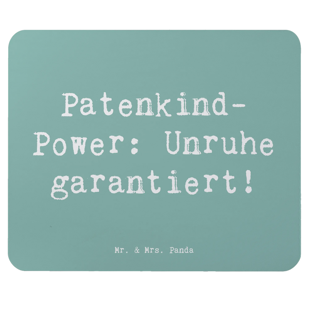 Mouse mat Saying Patenkind-Power: Unruhe garantiert! Mousepad, Computer zubehör, Büroausstattung, PC Zubehör, Arbeitszimmer, Mauspad, Einzigartiges Mauspad, Designer Mauspad, Mausunterlage, Mauspad Büro, Familie, Vatertag, Muttertag, Bruder, Schwester, Mama, Papa, Oma, Opa