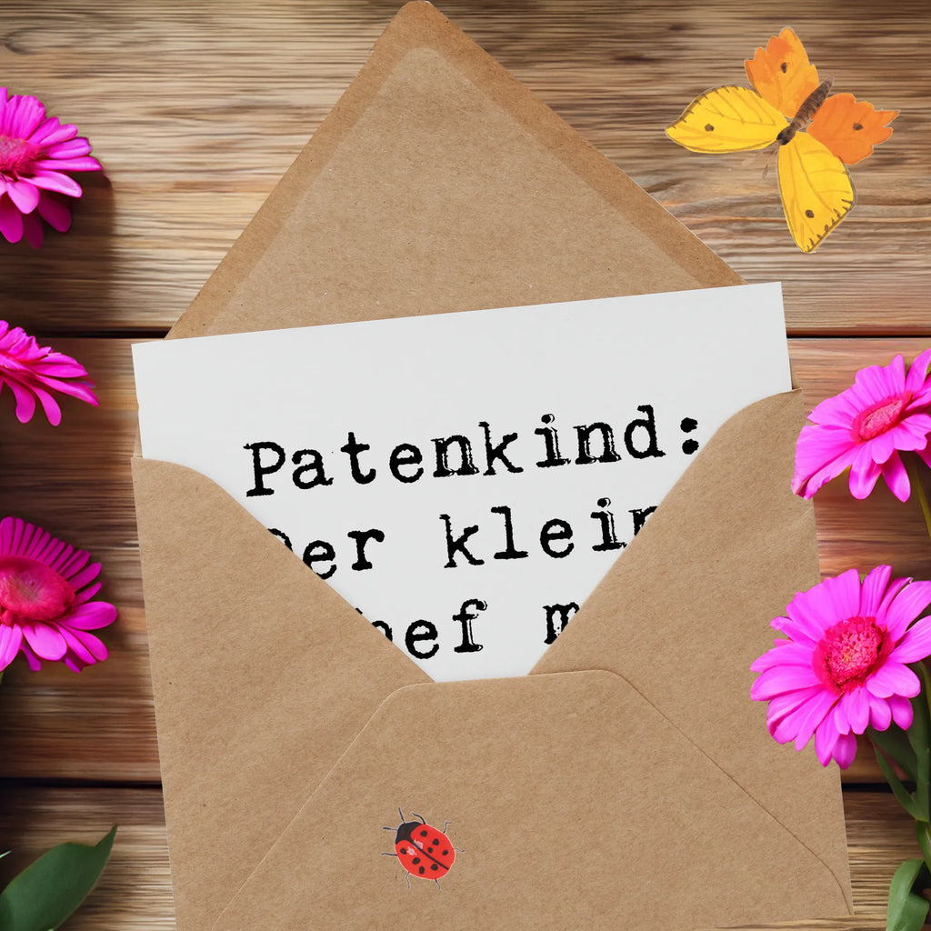Deluxe Card Saying Patenkind: Der kleine Chef mit den großen Ideen! Karte, Hochzeitskarte, Klappkarte, Glückwunschkarte, Hochwertige Grußkarte, Geburtstagskarte, Grußkarte, Einladungskarte, Hochwertige Klappkarte, Familie, Vatertag, Muttertag, Bruder, Schwester, Mama, Papa, Oma, Opa