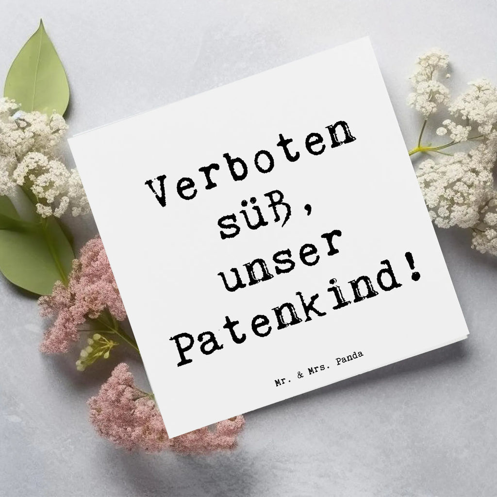 Deluxe Card Saying Verboten süß, unser Patenkind! Hochwertige Klappkarte, Geburtstagskarte, Klappkarte, Glückwunschkarte, Einladungskarte, Grußkarte, Hochwertige Grußkarte, Karte, Hochzeitskarte, Familie, Vatertag, Muttertag, Bruder, Schwester, Mama, Papa, Oma, Opa