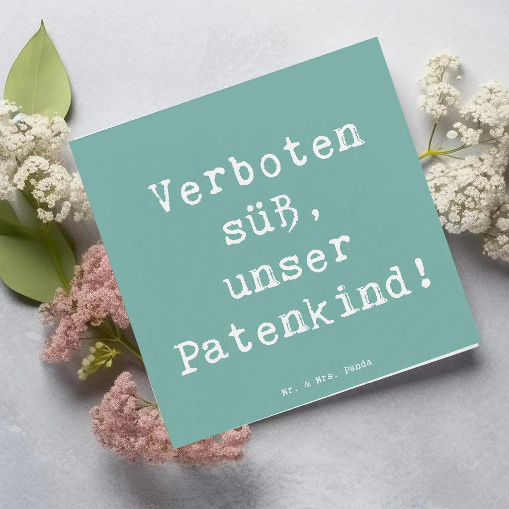Deluxe Card Saying Verboten süß, unser Patenkind! Hochwertige Klappkarte, Geburtstagskarte, Klappkarte, Glückwunschkarte, Einladungskarte, Grußkarte, Hochwertige Grußkarte, Karte, Hochzeitskarte, Familie, Vatertag, Muttertag, Bruder, Schwester, Mama, Papa, Oma, Opa