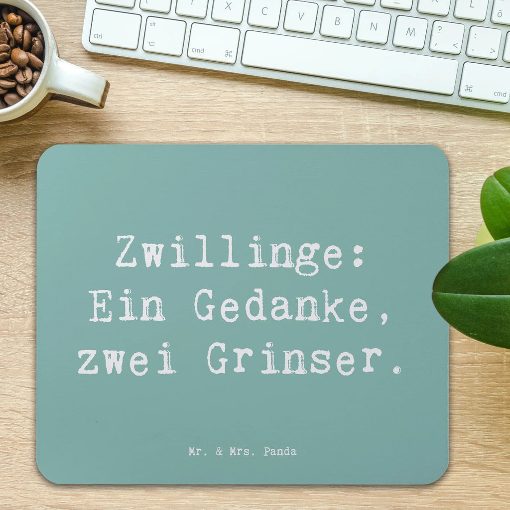 Mouse mat Saying Zwillinge: Ein Gedanke, zwei Grinser. Mousepad, Computer zubehör, Büroausstattung, PC Zubehör, Arbeitszimmer, Mauspad, Einzigartiges Mauspad, Designer Mauspad, Mausunterlage, Mauspad Büro, Familie, Vatertag, Muttertag, Bruder, Schwester, Mama, Papa, Oma, Opa