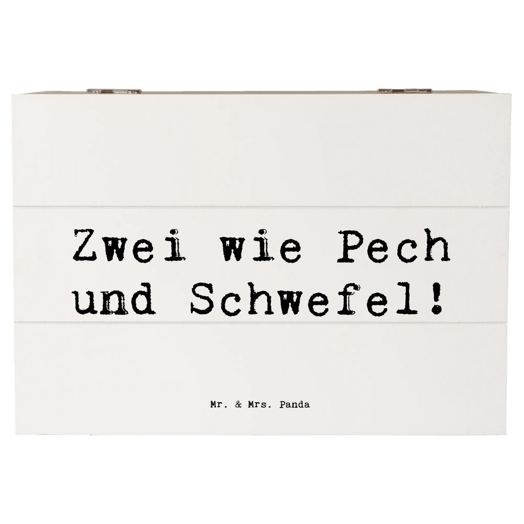 Wooden chest Saying Zwei wie Pech und Schwefel! Geschenkbox, Dekokiste, Erinnerungsbox, Truhe, Aufbewahrungsbox, Kiste, Schatzkiste, Erinnerungskiste, Holzkiste, XXL, Geschenkdose, Schatulle, Familie, Vatertag, Muttertag, Bruder, Schwester, Mama, Papa, Oma, Opa