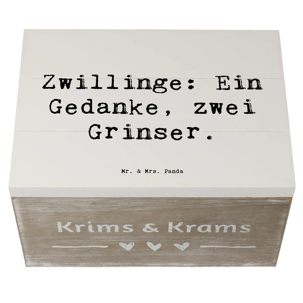 Holzkiste Spruch Zwillingsgeschwister Grinser Geschenkdose, Erinnerungsbox, Holzkiste, Schatzkiste, Geschenkbox, Aufbewahrungsbox, Schatulle, Erinnerungskiste, XXL, Kiste, Dekokiste, Truhe, Familie, Vatertag, Muttertag, Bruder, Schwester, Mama, Papa, Oma, Opa