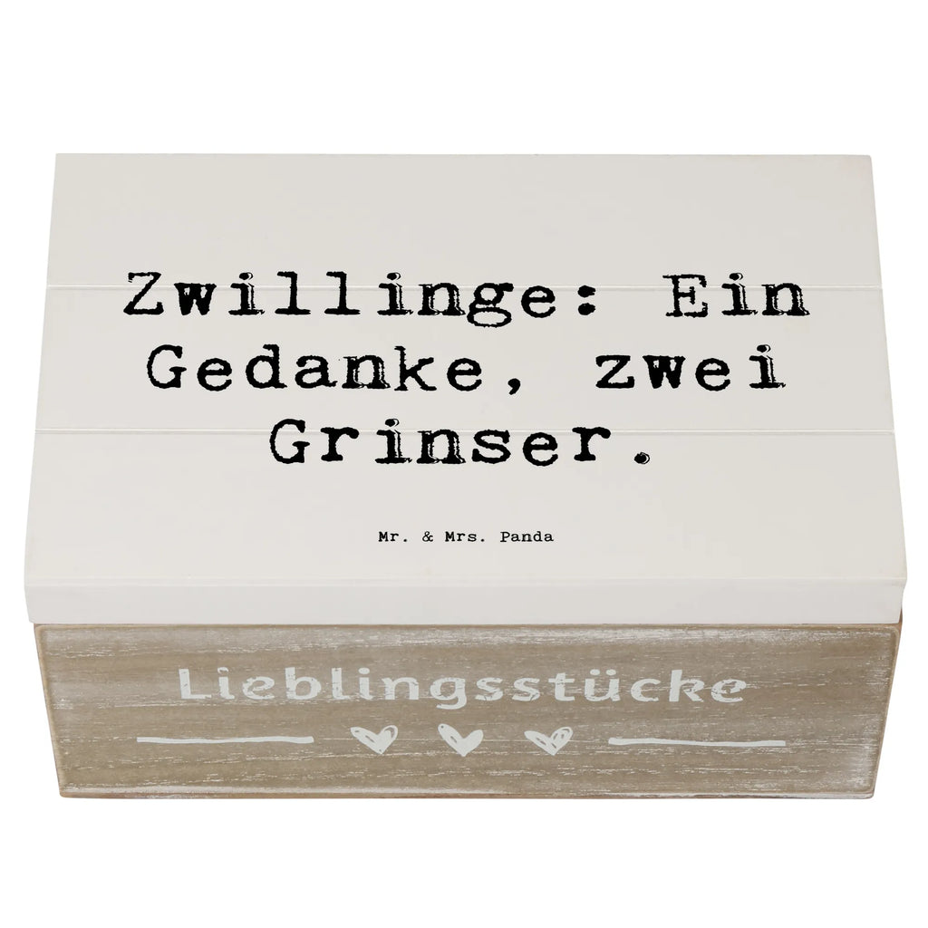 Holzkiste Spruch Zwillingsgeschwister Grinser Geschenkdose, Erinnerungsbox, Holzkiste, Schatzkiste, Geschenkbox, Aufbewahrungsbox, Schatulle, Erinnerungskiste, XXL, Kiste, Dekokiste, Truhe, Familie, Vatertag, Muttertag, Bruder, Schwester, Mama, Papa, Oma, Opa