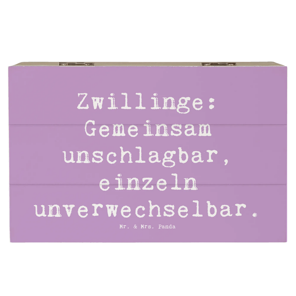 Wooden chest Saying Zwillinge: Gemeinsam unschlagbar, einzeln unverwechselbar. Holzkiste, Kiste, Dekokiste, Schatzkiste, Erinnerungskiste, Erinnerungsbox, Geschenkbox, Geschenkdose, Truhe, Schatulle, XXL, Aufbewahrungsbox, Familie, Vatertag, Muttertag, Bruder, Schwester, Mama, Papa, Oma, Opa