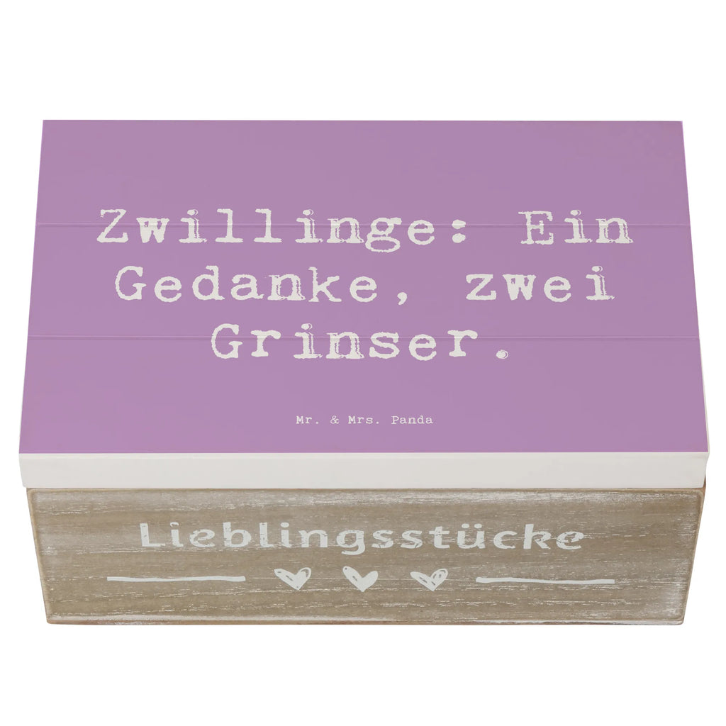 Holzkiste Spruch Zwillingsgeschwister Grinser Geschenkdose, Erinnerungsbox, Holzkiste, Schatzkiste, Geschenkbox, Aufbewahrungsbox, Schatulle, Erinnerungskiste, XXL, Kiste, Dekokiste, Truhe, Familie, Vatertag, Muttertag, Bruder, Schwester, Mama, Papa, Oma, Opa