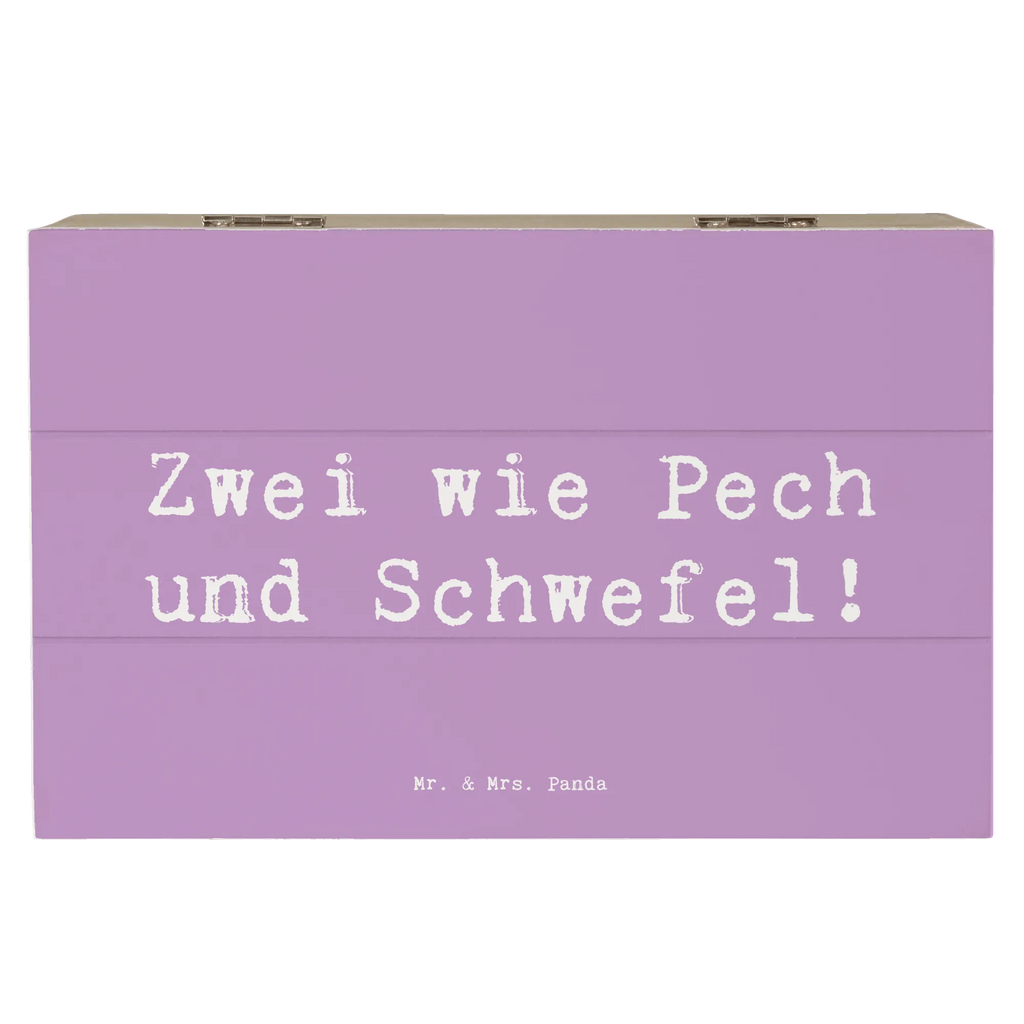 Wooden chest Saying Zwei wie Pech und Schwefel! Geschenkbox, Dekokiste, Erinnerungsbox, Truhe, Aufbewahrungsbox, Kiste, Schatzkiste, Erinnerungskiste, Holzkiste, XXL, Geschenkdose, Schatulle, Familie, Vatertag, Muttertag, Bruder, Schwester, Mama, Papa, Oma, Opa
