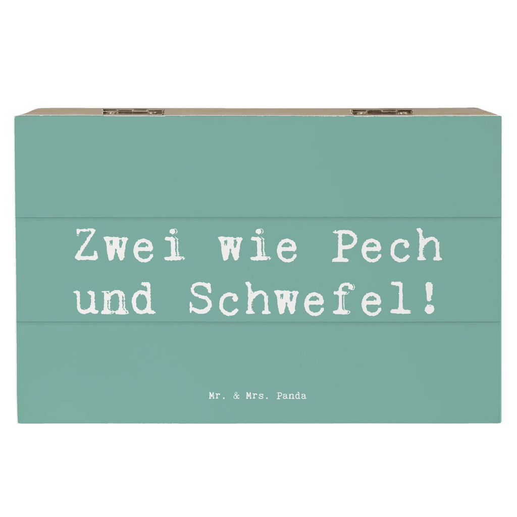 Wooden chest Saying Zwei wie Pech und Schwefel! Geschenkbox, Dekokiste, Erinnerungsbox, Truhe, Aufbewahrungsbox, Kiste, Schatzkiste, Erinnerungskiste, Holzkiste, XXL, Geschenkdose, Schatulle, Familie, Vatertag, Muttertag, Bruder, Schwester, Mama, Papa, Oma, Opa