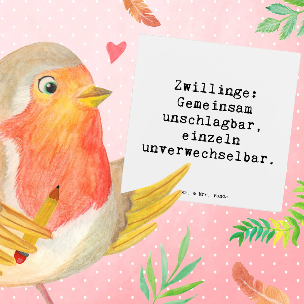 Deluxe Card Saying Zwillinge: Gemeinsam unschlagbar, einzeln unverwechselbar. Hochwertige Klappkarte, Einladungskarte, Glückwunschkarte, Hochzeitskarte, Grußkarte, Klappkarte, Hochwertige Grußkarte, Karte, Geburtstagskarte, Familie, Vatertag, Muttertag, Bruder, Schwester, Mama, Papa, Oma, Opa