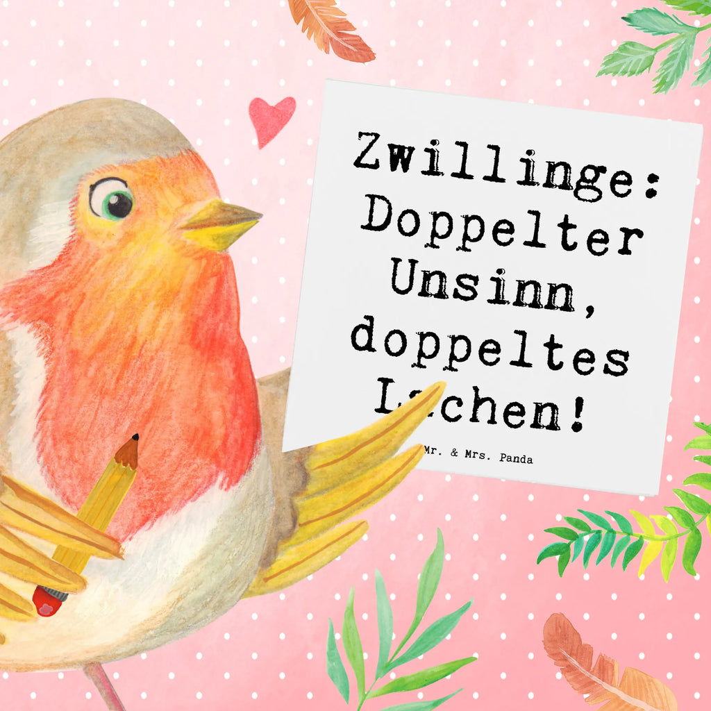 Deluxe Card Saying Zwillinge: Doppelter Unsinn, doppeltes Lachen! Geburtstagskarte, Glückwunschkarte, Hochwertige Grußkarte, Hochzeitskarte, Karte, Hochwertige Klappkarte, Klappkarte, Einladungskarte, Grußkarte, Familie, Vatertag, Muttertag, Bruder, Schwester, Mama, Papa, Oma, Opa