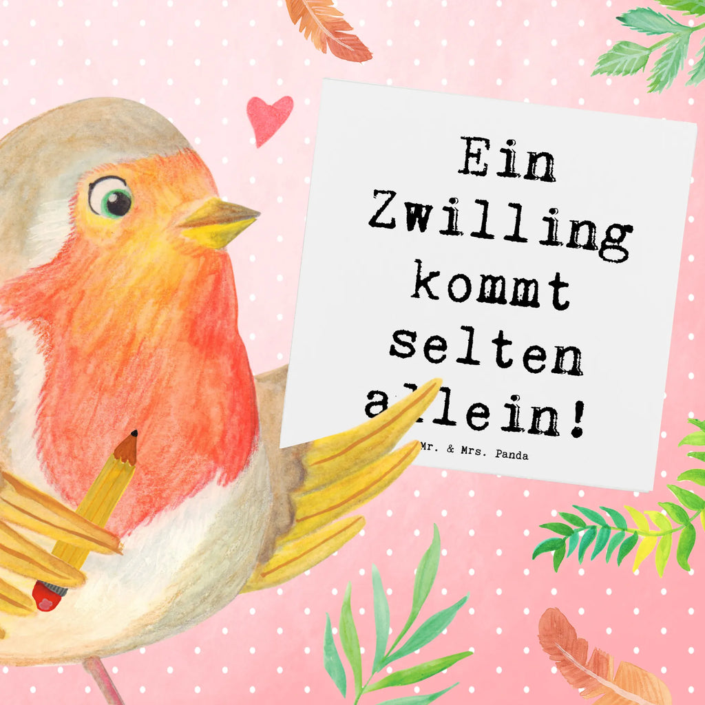 Deluxe Card Saying Ein Zwilling kommt selten allein! Klappkarte, Geburtstagskarte, Einladungskarte, Hochwertige Klappkarte, Glückwunschkarte, Karte, Hochzeitskarte, Hochwertige Grußkarte, Grußkarte, Familie, Vatertag, Muttertag, Bruder, Schwester, Mama, Papa, Oma, Opa