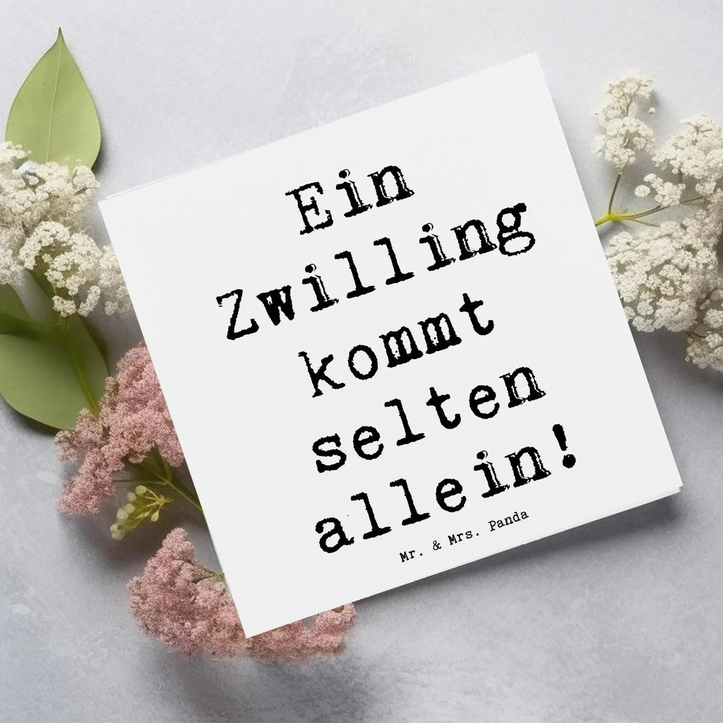 Deluxe Card Saying Ein Zwilling kommt selten allein! Klappkarte, Geburtstagskarte, Einladungskarte, Hochwertige Klappkarte, Glückwunschkarte, Karte, Hochzeitskarte, Hochwertige Grußkarte, Grußkarte, Familie, Vatertag, Muttertag, Bruder, Schwester, Mama, Papa, Oma, Opa