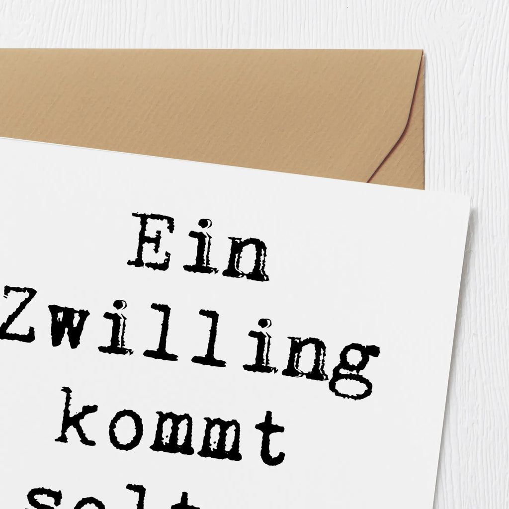 Deluxe Card Saying Ein Zwilling kommt selten allein! Klappkarte, Geburtstagskarte, Einladungskarte, Hochwertige Klappkarte, Glückwunschkarte, Karte, Hochzeitskarte, Hochwertige Grußkarte, Grußkarte, Familie, Vatertag, Muttertag, Bruder, Schwester, Mama, Papa, Oma, Opa