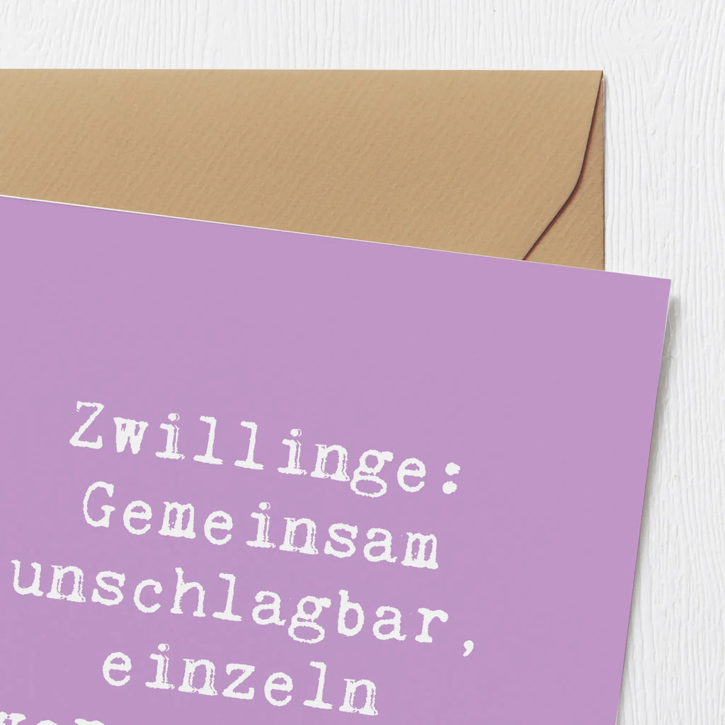 Deluxe Card Saying Zwillinge: Gemeinsam unschlagbar, einzeln unverwechselbar. Hochwertige Klappkarte, Einladungskarte, Glückwunschkarte, Hochzeitskarte, Grußkarte, Klappkarte, Hochwertige Grußkarte, Karte, Geburtstagskarte, Familie, Vatertag, Muttertag, Bruder, Schwester, Mama, Papa, Oma, Opa