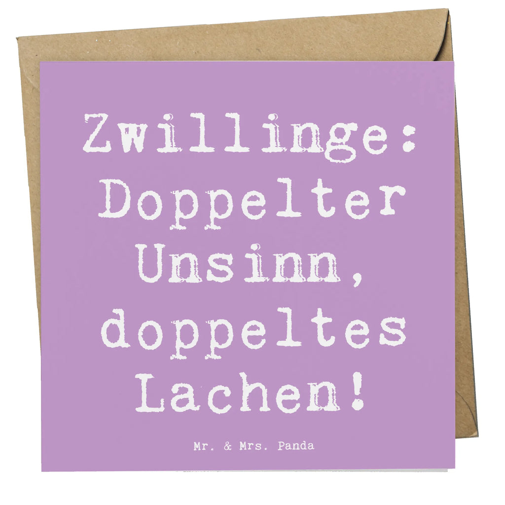 Deluxe Card Saying Zwillinge: Doppelter Unsinn, doppeltes Lachen! Geburtstagskarte, Glückwunschkarte, Hochwertige Grußkarte, Hochzeitskarte, Karte, Hochwertige Klappkarte, Klappkarte, Einladungskarte, Grußkarte, Familie, Vatertag, Muttertag, Bruder, Schwester, Mama, Papa, Oma, Opa