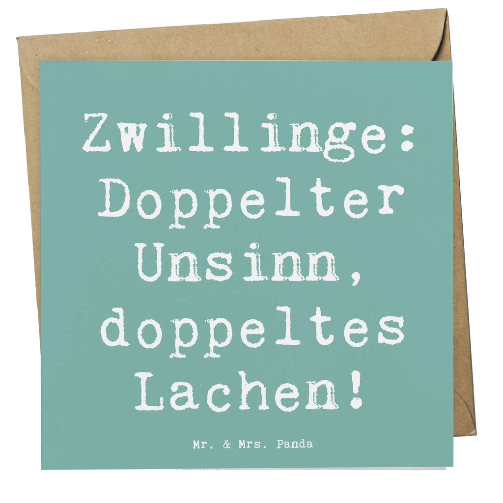 Deluxe Card Saying Zwillinge: Doppelter Unsinn, doppeltes Lachen! Geburtstagskarte, Glückwunschkarte, Hochwertige Grußkarte, Hochzeitskarte, Karte, Hochwertige Klappkarte, Klappkarte, Einladungskarte, Grußkarte, Familie, Vatertag, Muttertag, Bruder, Schwester, Mama, Papa, Oma, Opa