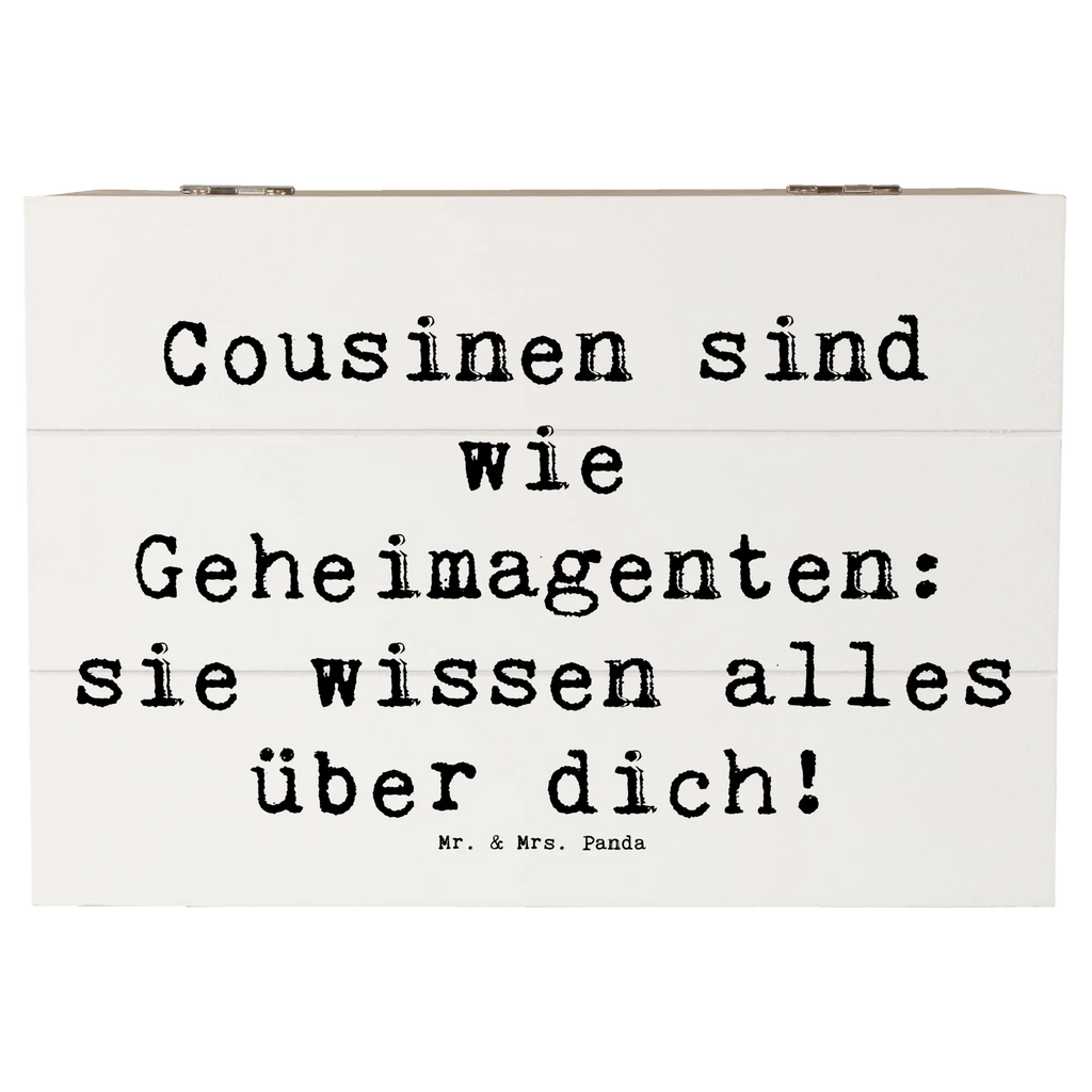 Holzkiste Spruch Cousinen Geheimagenten Erinnerungsbox, Holzkiste, Truhe, Geschenkdose, Aufbewahrungsbox, Geschenkbox, XXL, Erinnerungskiste, Schatulle, Schatzkiste, Dekokiste, Kiste, Familie, Vatertag, Muttertag, Bruder, Schwester, Mama, Papa, Oma, Opa