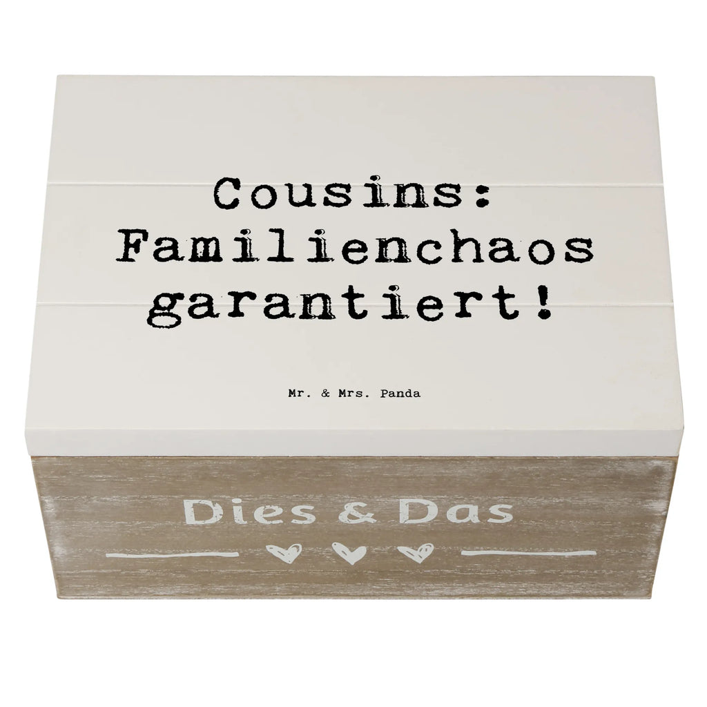 Holzkiste Spruch Cousin Abenteuer XXL, Kiste, Holzkiste, Schatulle, Geschenkdose, Erinnerungskiste, Geschenkbox, Aufbewahrungsbox, Dekokiste, Erinnerungsbox, Truhe, Schatzkiste, Familie, Vatertag, Muttertag, Bruder, Schwester, Mama, Papa, Oma, Opa