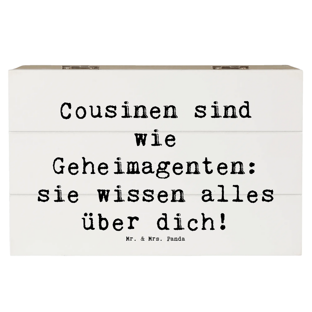 Holzkiste Spruch Cousinen Geheimagenten Erinnerungsbox, Holzkiste, Truhe, Geschenkdose, Aufbewahrungsbox, Geschenkbox, XXL, Erinnerungskiste, Schatulle, Schatzkiste, Dekokiste, Kiste, Familie, Vatertag, Muttertag, Bruder, Schwester, Mama, Papa, Oma, Opa