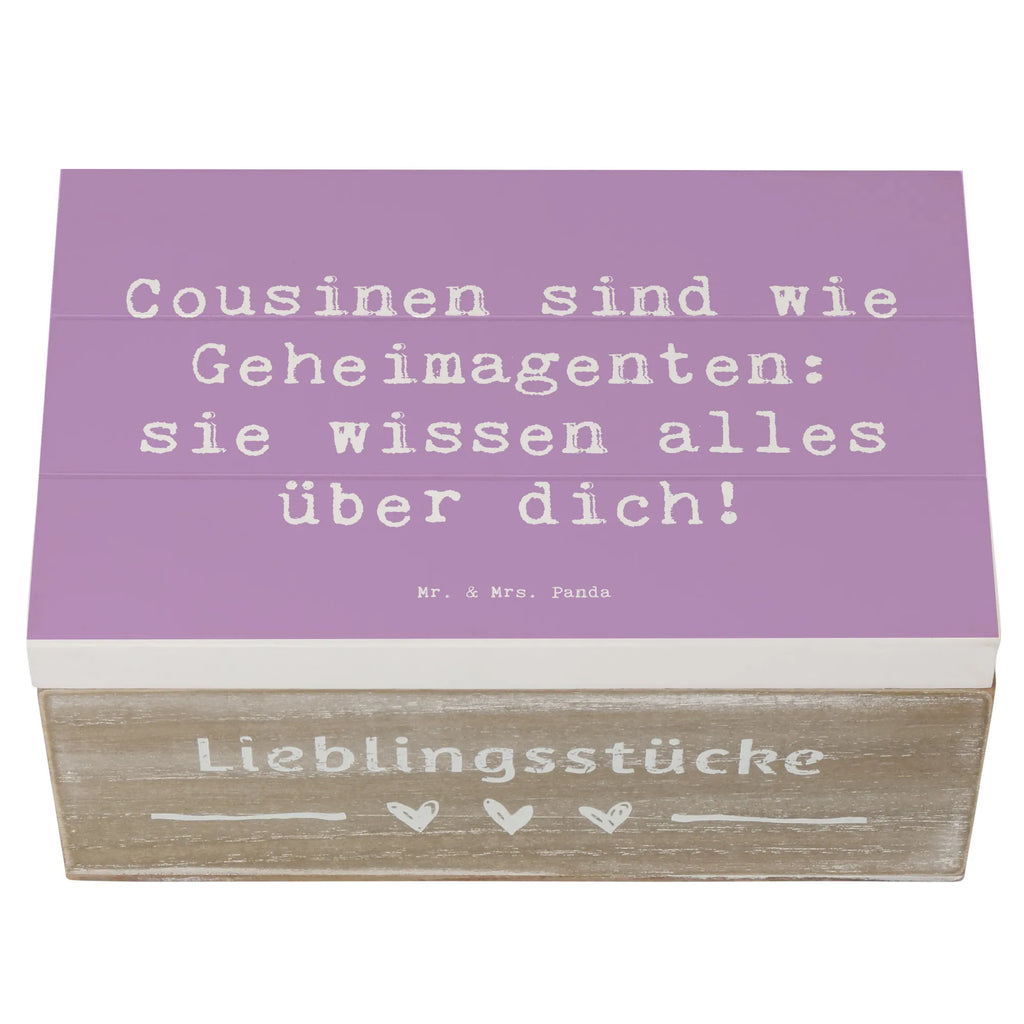 Holzkiste Spruch Cousinen Geheimagenten Erinnerungsbox, Holzkiste, Truhe, Geschenkdose, Aufbewahrungsbox, Geschenkbox, XXL, Erinnerungskiste, Schatulle, Schatzkiste, Dekokiste, Kiste, Familie, Vatertag, Muttertag, Bruder, Schwester, Mama, Papa, Oma, Opa